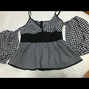 Checkers black and white top